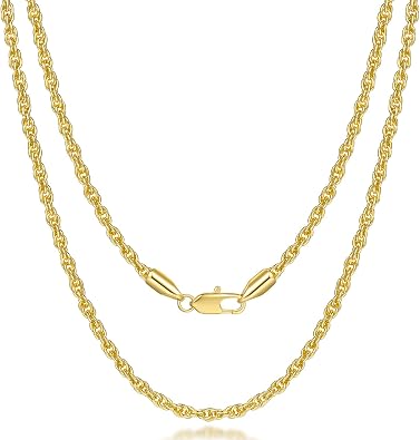 MONA MILANI 14K Gold Necklaces for Women Gold Chain for Men Rope Chains