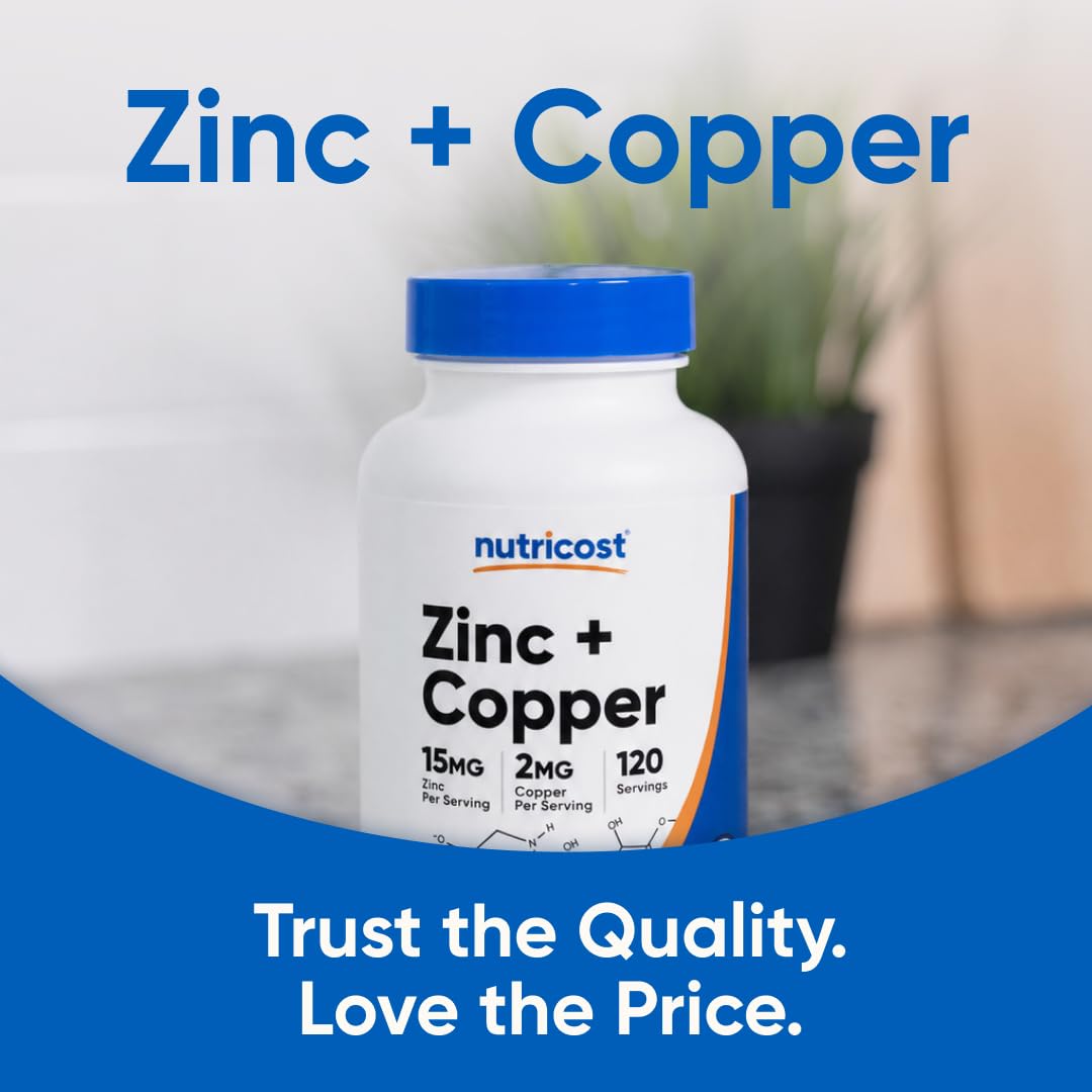 Nutricost Zinc + Copper Capsules, 120 Servings, GMO-Free, Vegetarian — Amazon image 5