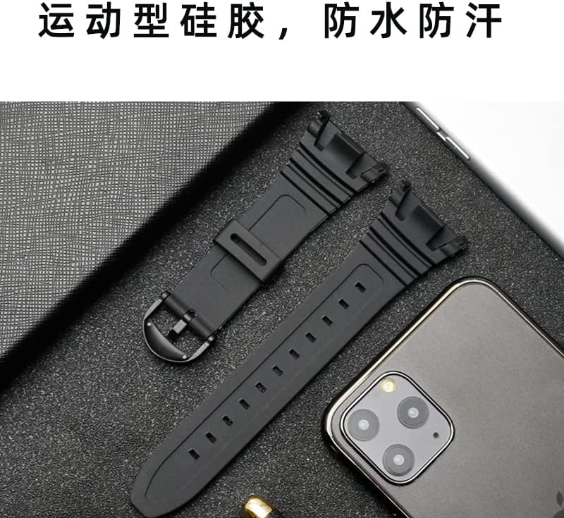 For 3239 W-96H-1A 2A 9A special silicone strap electronic watch chain accessories black