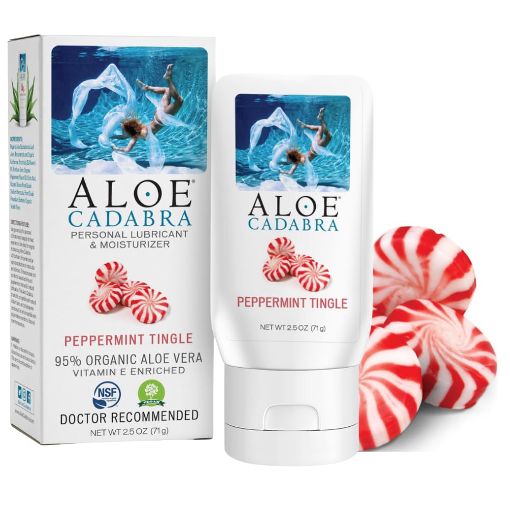 Aloe Cadabra Flavored Personal Lubricant, Peppermint, 2.5 Ounces
