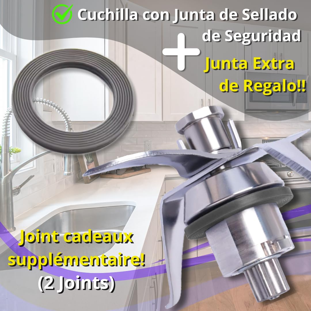 Gruppo Coltelli TM21 con 2 Guarnizioni di Tenuta Incluse – Ricambio per Vorwerk Thermomix Bimby TM21 – Lame in Acciaio Inox SUS420 – Ricambi e Accessori Bimby TM21
