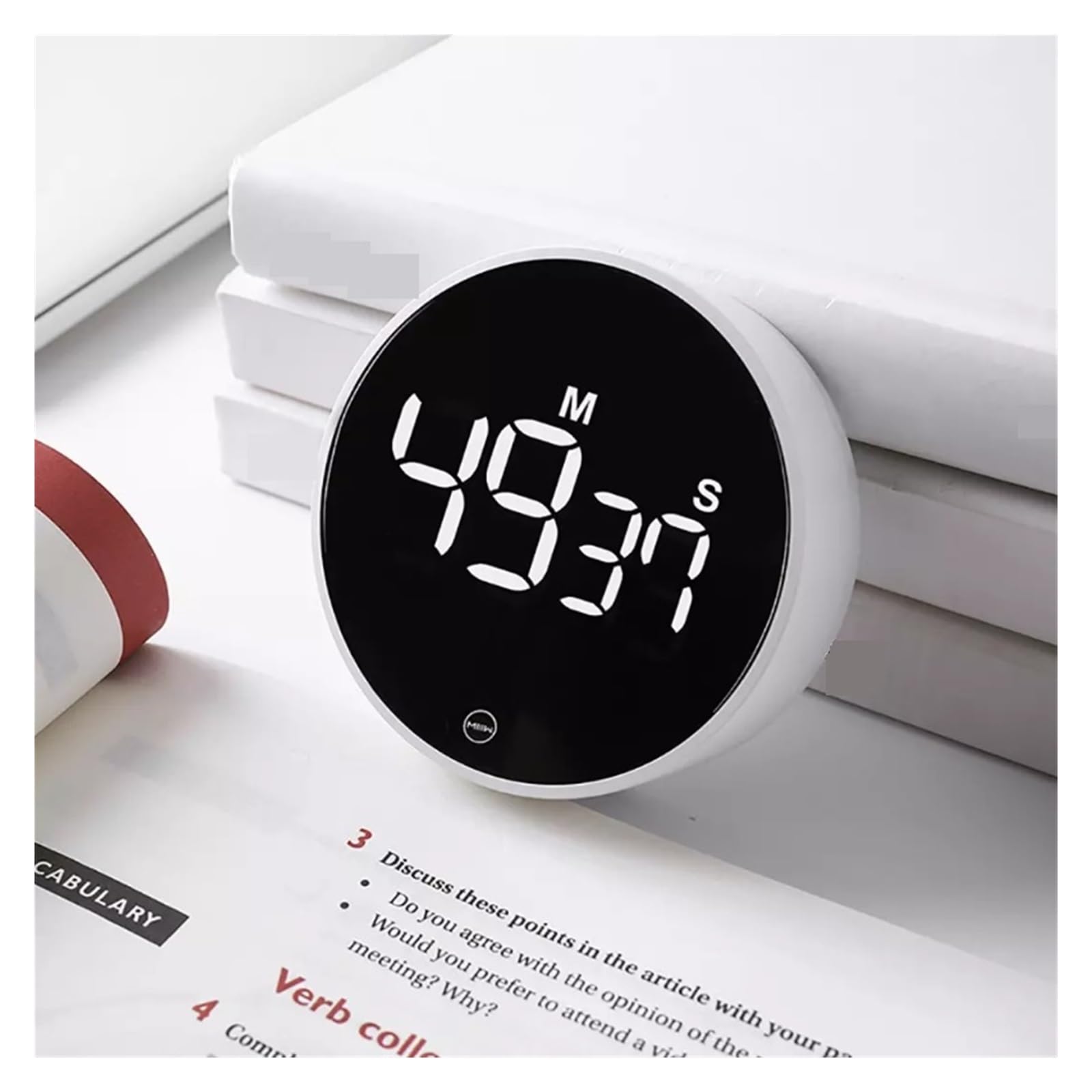 Obrotowy Timer Regulacja Jasności Magnetyczny Cyfrowy Wyświetlacz LED Przenośny Prosty Budzik Do Gotowania W Kuchni łAtwy W UżYciu(2pcs)