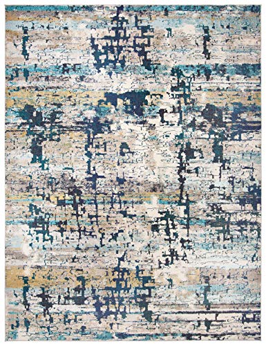 Tapete SAFAVIEH Madison 9 x 12 pies crema y azul miniatura 4