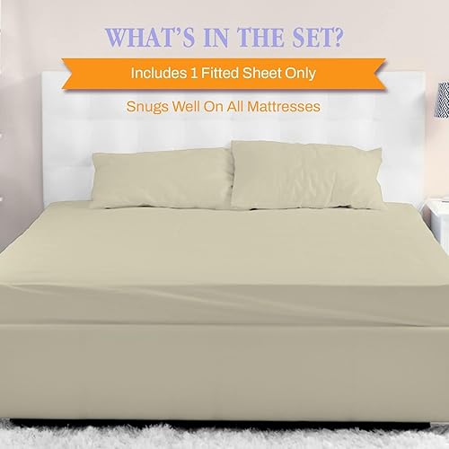 Miniatura 8 de Sábana bajera ajustable de algodón egipcio de 800 hilos, tamaño individual XL, solo sábana bajera con bolsillo profundo, sábana bajera suave,