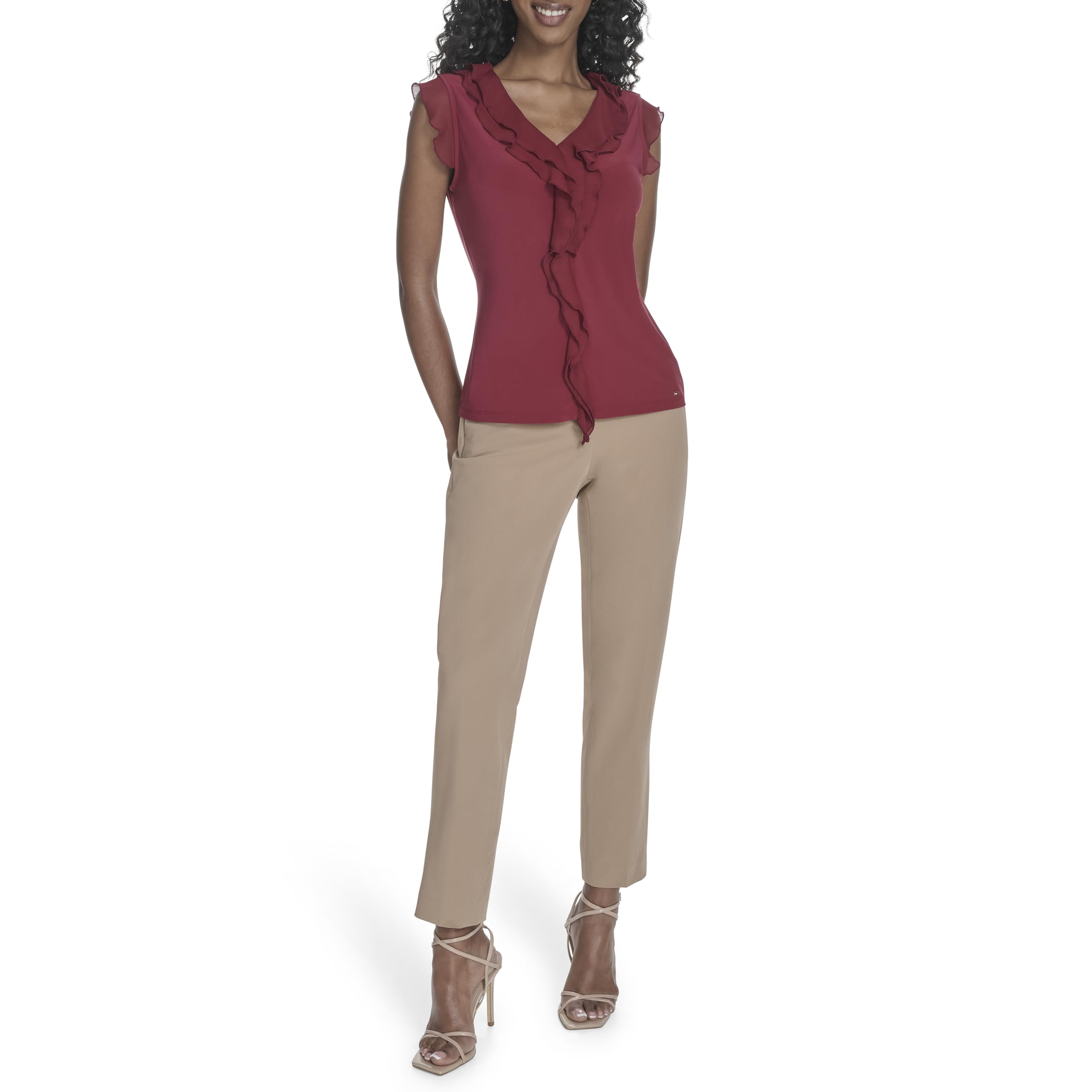 Tommy Hilfiger Damen Women's Mixed Media Blouse Bluse