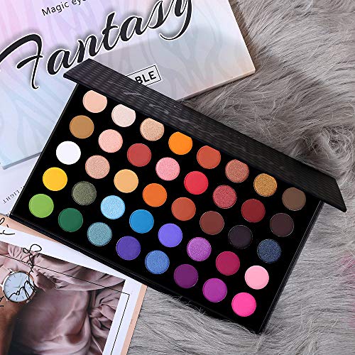 Charmcode 40 Colors High Pigmented Shimmer Matte Eyeshadow Makeup Palette Full Spectrum Artist Glitter Metallic Waterproof Creamy Blendable Eye Shadow Cosmetics (Color 1) #TOP4