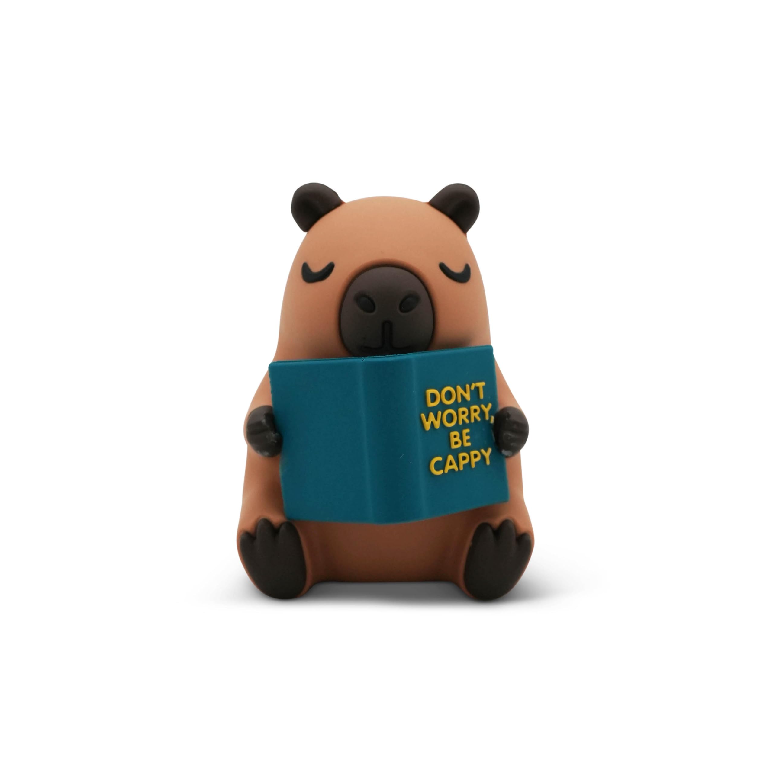 GOOFBALLS Little Readers – Cute Figurines for Bookshelves, Desks, Terrariums & Home Decor – Book-Loving Animal Statues - Capybara