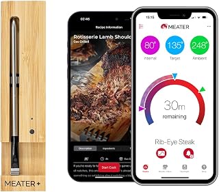 MEATER Plus Wireless Smart Meat Thermometer | Bluetooth Dual Sensor for BBQ Grill Oven Smoker | App Guided Perfect Steak Chicken Turkey