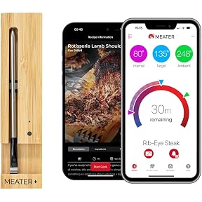 MEATER Plus Grillmaster Bundle | Smart Meat Thermometer with BBQ/Oven Gloves | Wireless Bluetooth Range | for Oven, Grill, Kitchen, BBQ, Smoker, Rotisserie