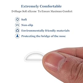 Mr.ZzjOOj Eyeglass Nose Pads, Soft Silicone Adhesive Air Chamber Glasses Nose Pads, 3.5mm Heighten Nose Pads for Plastic Frames, 12 Pairs (Clear)