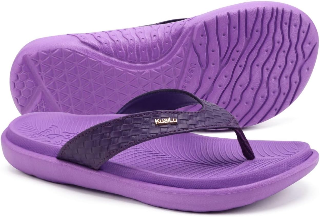 KuaiLu Womens Flip Flops Ladies Yoga Mat Comfortable Walking Thong Sandals With Plantar Fasciitis Arch Support Slip On Indoor Outdoor For Summer - Image 3