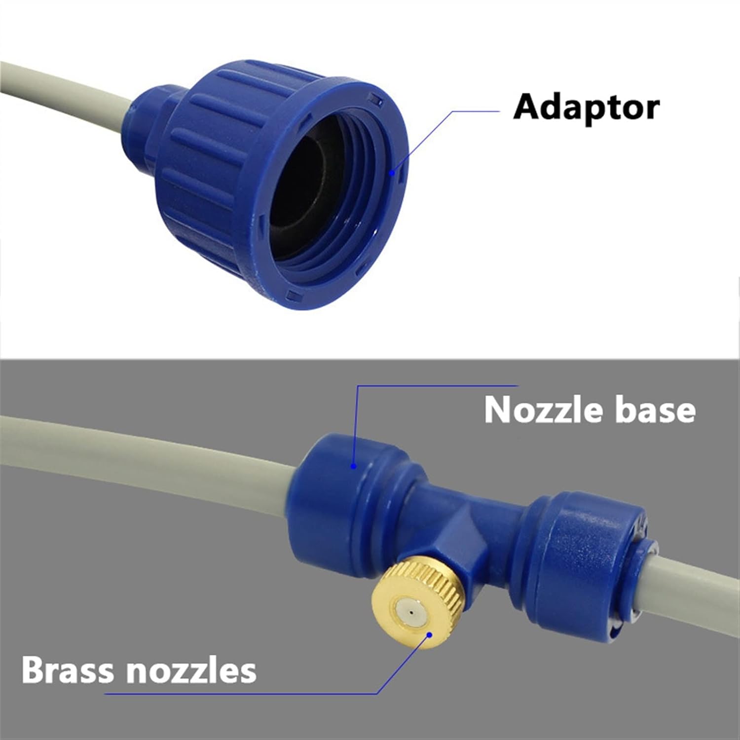 Misting Cooling System, DIY Misting Line + Brass Mist Nozzles+ a Connector(3/4'') Outdoor Mister System for Patio Waterpark Garden Greenhouse(6m/19.6ft)