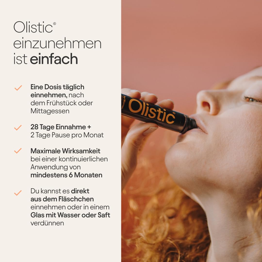 Olistic for WOMEN – 28 Vials für natürlich gesundes Haar - Wissenschaftlich entwickelt und in Europa hergestellt mit Komplex aus über 30 natürlichen, veganen Wirkstoffen inkl. Biotin