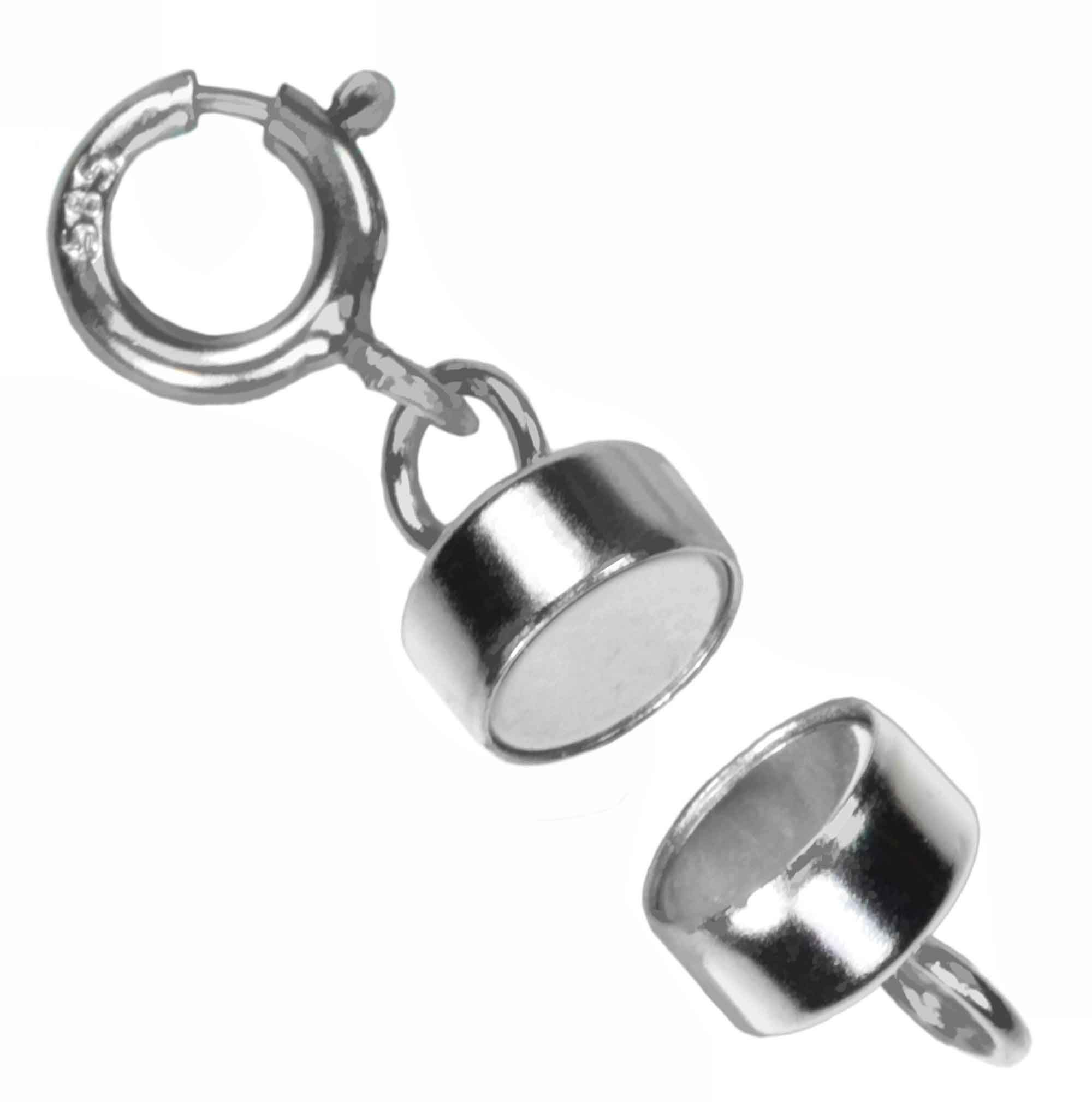Magnetverschluss Schmuck Gold 4,5 Mm 14k Weißgold Magnetverschluss – Konverter Mit Federring, Made In USA Extender Canon