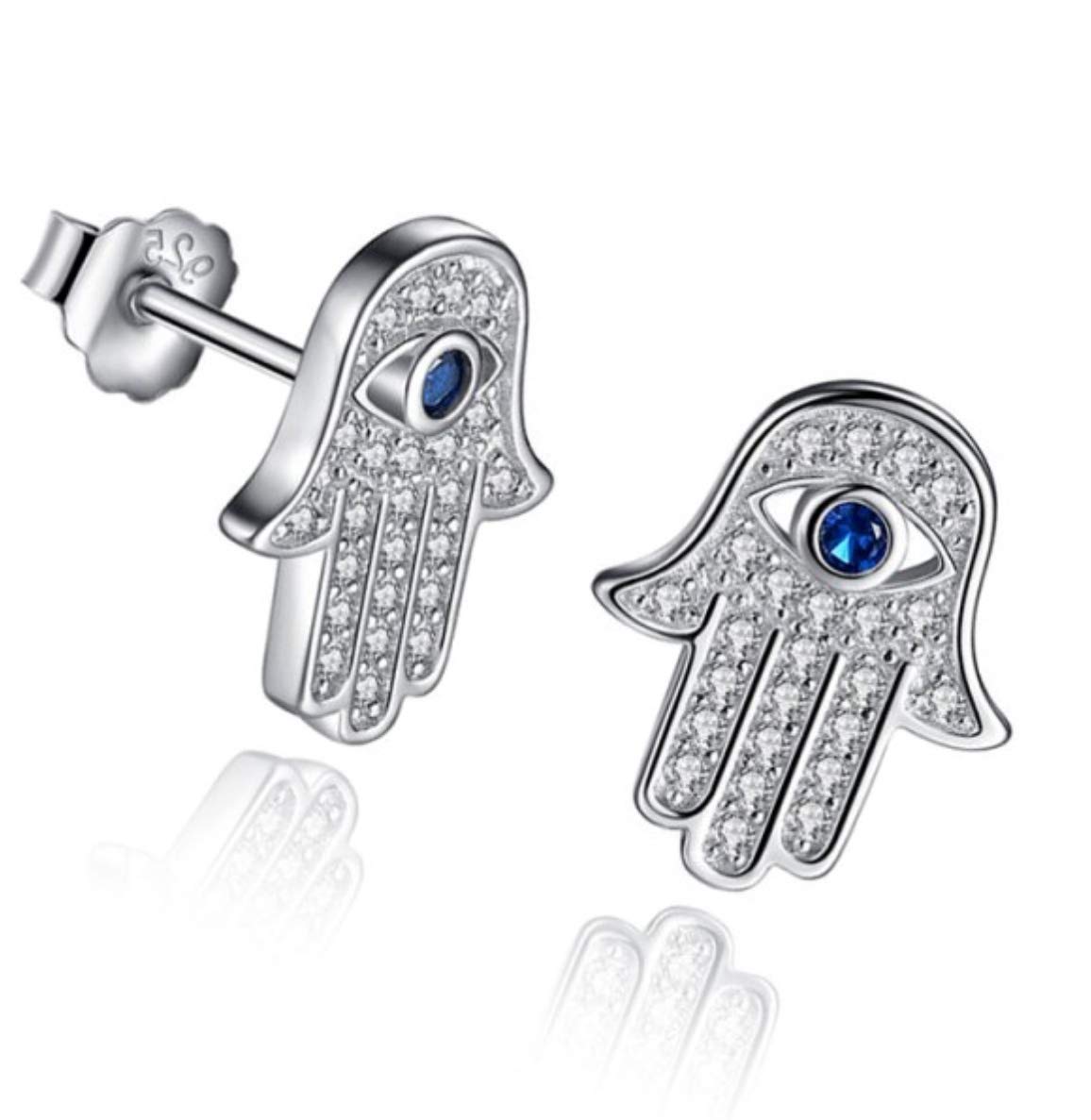 Pendientes Mano De Fátima De Plata Pequeños
