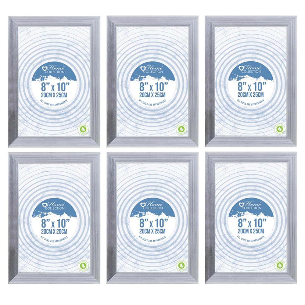 M1ss Silver 8X10 Inches Picture Frames With Glass Front Set Of 6, Wall Mounting Photo Frame 20Cm X 25Cm Photo Frame, Frame For Portrait, Printing, Landscape, Poster