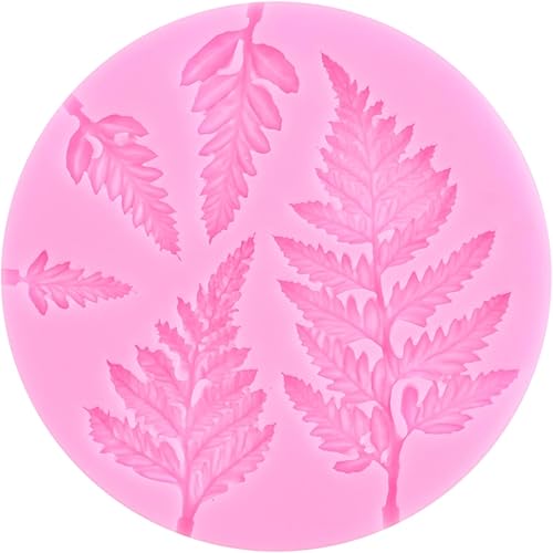 Miniatura 5 de ZiXiang Moldes de silicona de dinosaurio, molde de hojas tropicales para fondant, molde de hojas de helecho, molde de caramelo para baby shower,