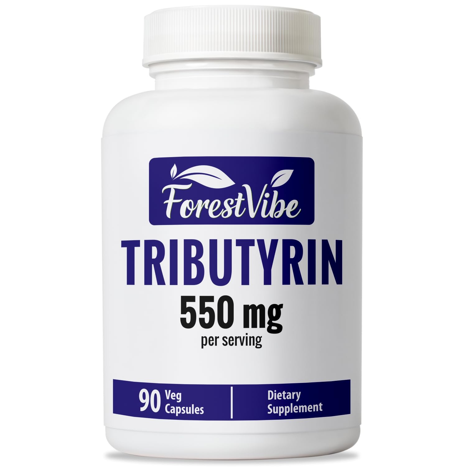 Tributyrin Supplement 550mg, Advanced Butyrate Form for Gut Health, 60% Standardized, More Effective Delivery Than Sodium Butyrate, 90 Capsules, Non-GMO & Gluten Free Postbiotic Supplement