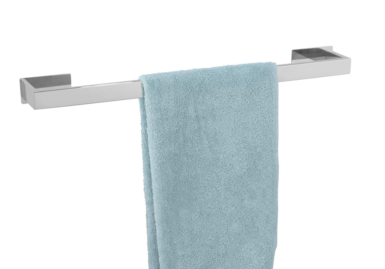 Turbo-Loc Uno Genova Shine Barre De Serviette Acier Inoxydable - Fixation Sans Perçage 61 Cm Brillant