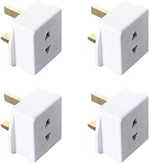 Homeberg Shaver Adapter Plug Uk -2 Pin Adapter Plug Uk For Shaving Razor,Electric Toothbrush Adapter Plug Uk,2 Pin To 3 Pin Adapter Plug Uk,Power Adapter Shaver Plug Adaptor Uk Bathroom Socket- 4 Pack