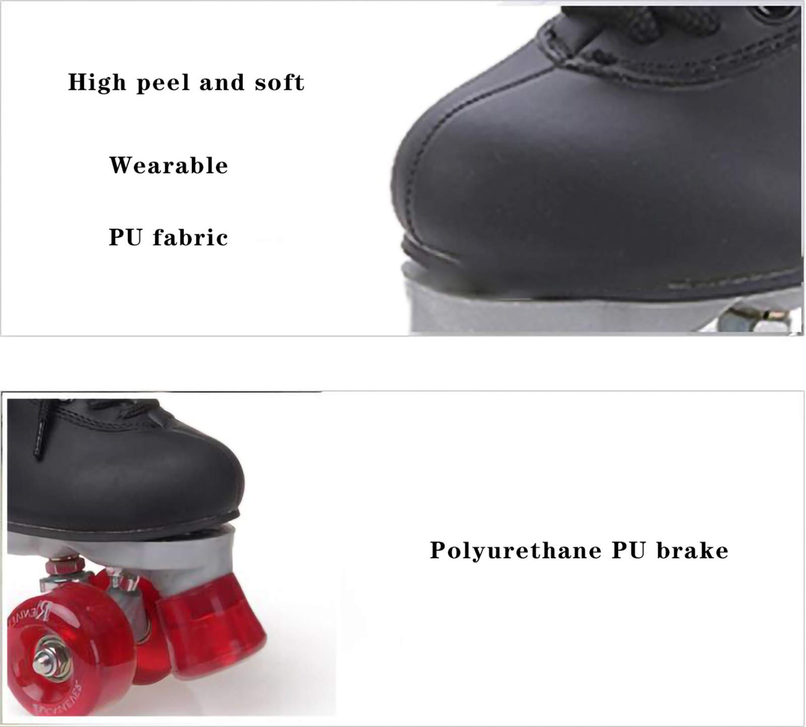 Patines Classic Retro, Quad Patines Unisex Adulto doble fila Patines para Interiores y Exteriores para El Adulto Deportes Al Aire Libre De Deporte Sneakers