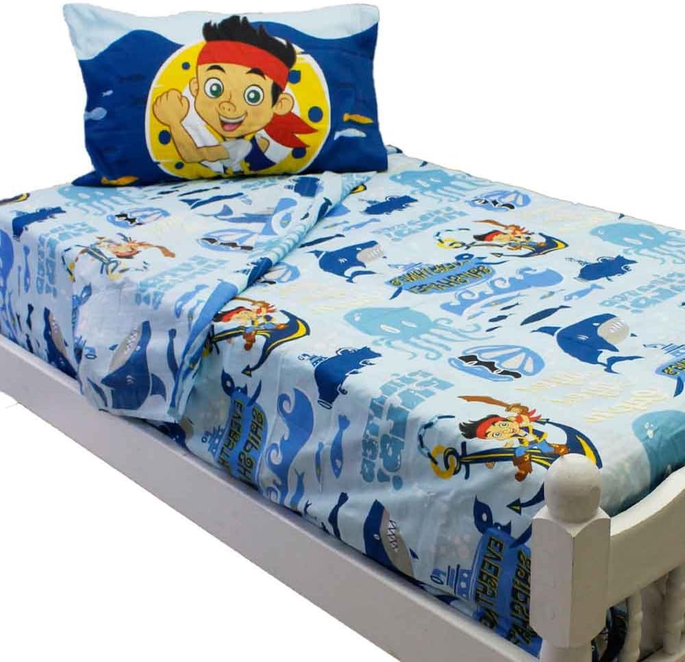 Disney Jake and The Neverland Pirates Twin Bed Sheet Set Sailing on The Waves Bedding Accessories