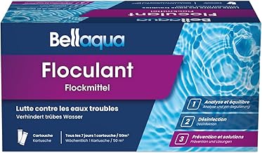 Bellaqua Flocculant Pool 1 kg – Powerful Clarifying – Removes Fine Particles – Clear and Limpid Water – Compatible with Sand Filter