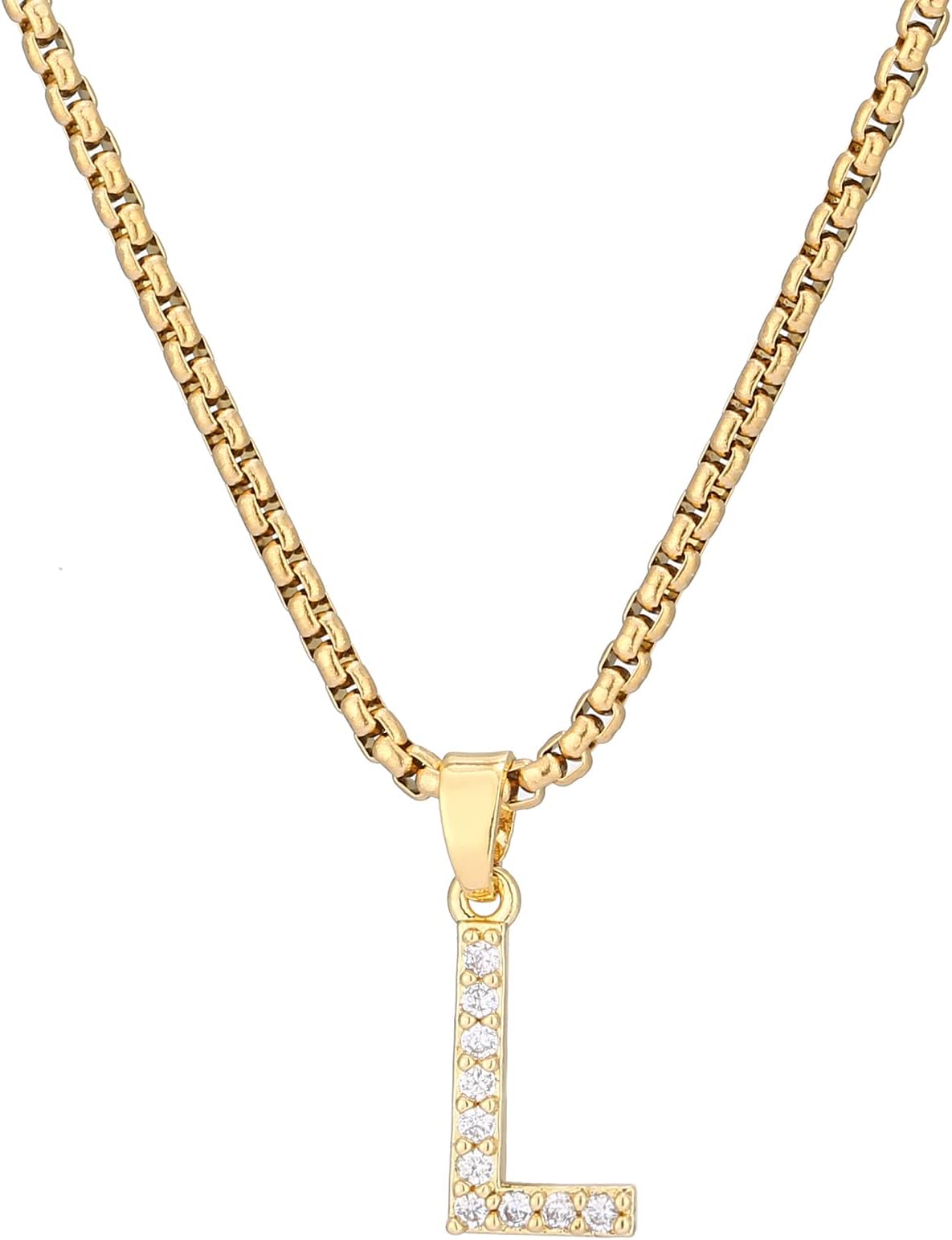 KjiasiwInitial Necklaces for Women Gold Plated Cubic Zirconia Chain Necklace Letter Pendant Initial Choker Necklace Gold Necklaces for Women