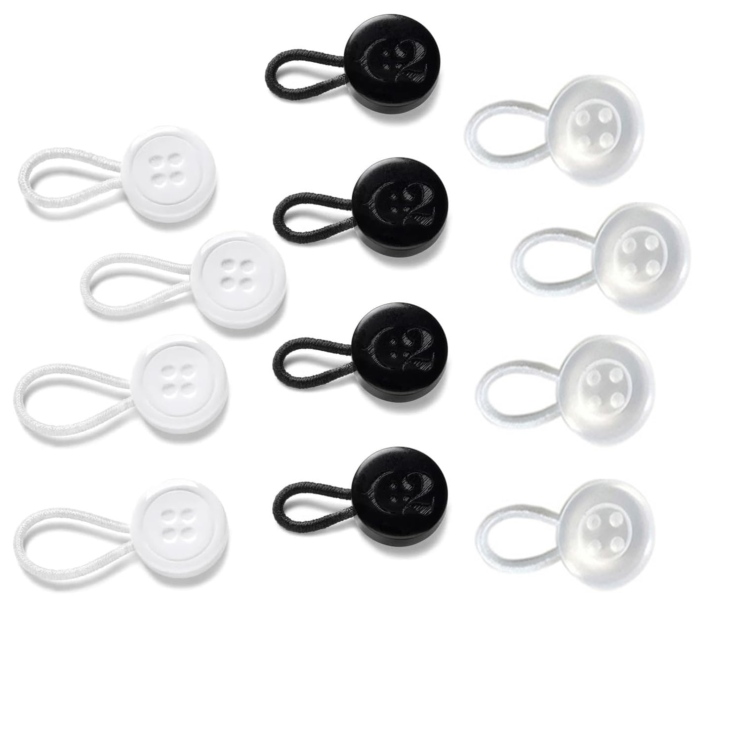 Yeesabella12 PCS Shirt Collar Neck Extender Buttons, Non-Metal Collar Button Extender Elastic for Dress Shirt Can be Used as Cufflink 3 Colors