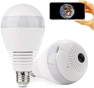 YILEFU Spy Cameras Hidden, 960P Panoramic Light Bulb Camera HD 360 Degree Wifi IP Lamp Hidden Wide Angle Camera Safety Equipment for Home Security Surveillance