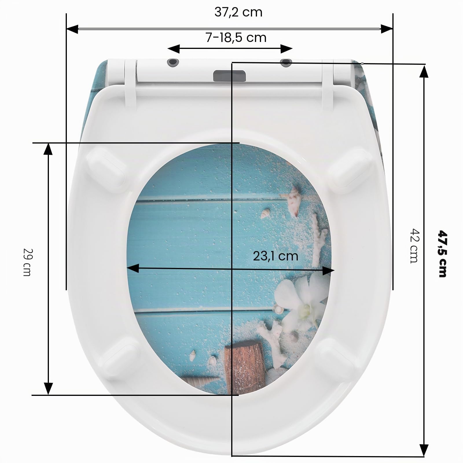 WOLTU Abattant WC Couvercle WC Soft Close pour Couvette O Siège de Toilette avec Urée Formol Frein de Chute Fermeture en Douceur Charnière Réglable Montage Démontage Facile