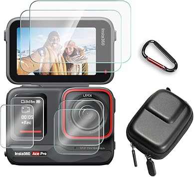 Screen Protector for Insta360 Ace Pro Camera+Travel Storage Carrying Case