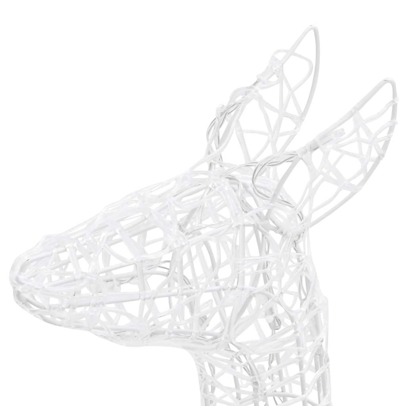 Gecheer LED-Rentier-Familie Weihnachtsdeko Acryl 160 LED Kaltweiß, Weihnachtsdekoration für Weihnachtsmarkt Festliche Eventdekoration Garten Rasen Terrasse Vorgarten Fassade329790