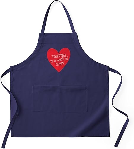 CafePress Delantal de cocina rojo con forma de corazón (oscuro) con bolsillos, delantal para parrilla, delantal para hornear