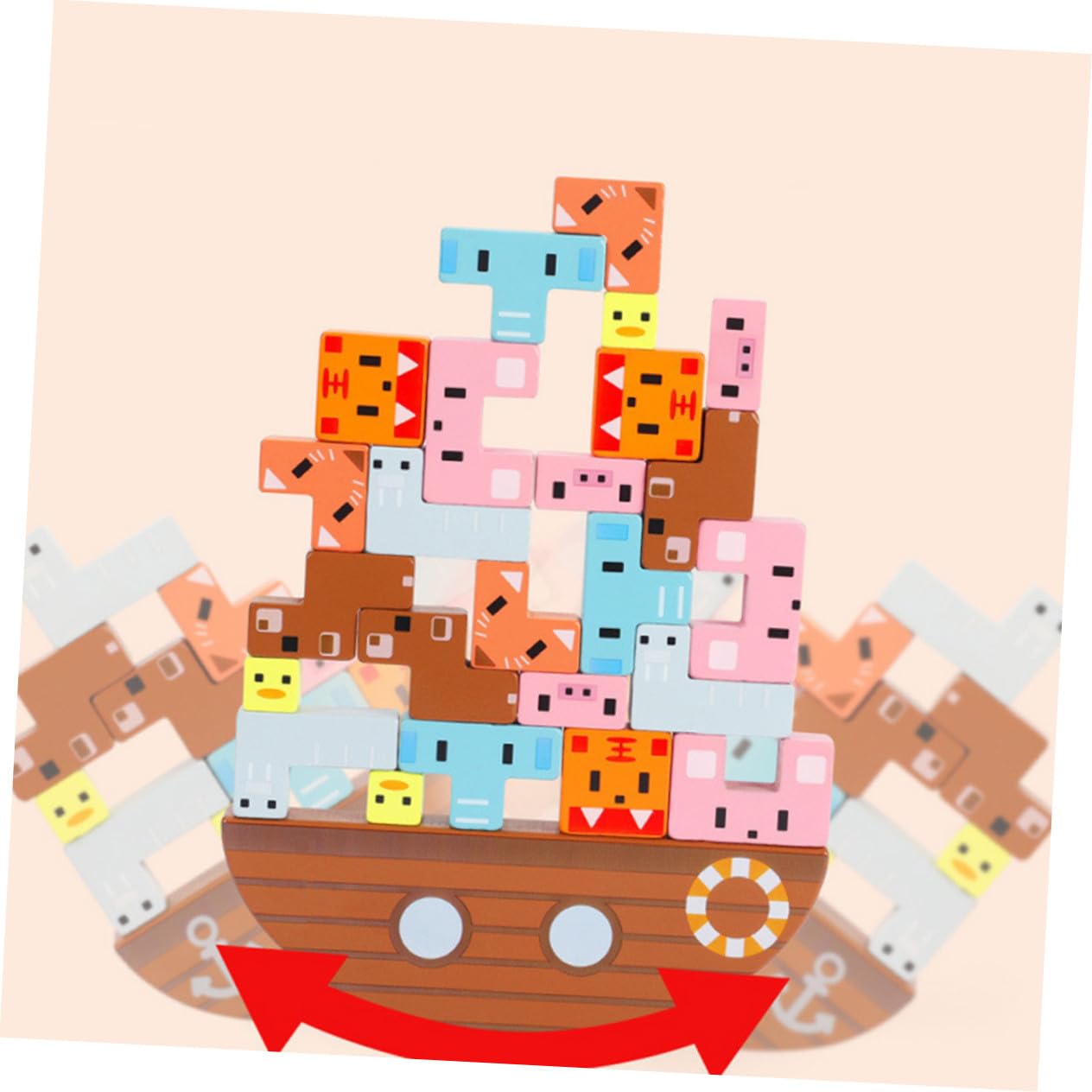 Gioco Equilibrio in Legno per Bambini Set di 1 Blocchi Colorati Educativi per Sviluppo Intellettuale e capacità Sociali Gioco Creativo di Equilibrio e Apprendimento