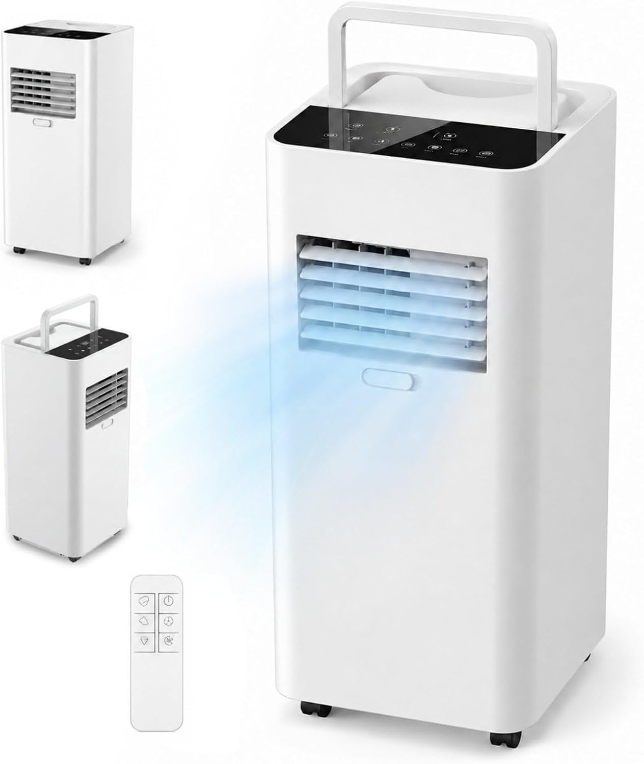 Przenośny klimatyzator 7000 BTU, przenośna chłodnica powietrza 150 m³/h, funkcja osuszania 1,5 l/h, cicha prędkość 45 DB, automatyczne oscylacje do