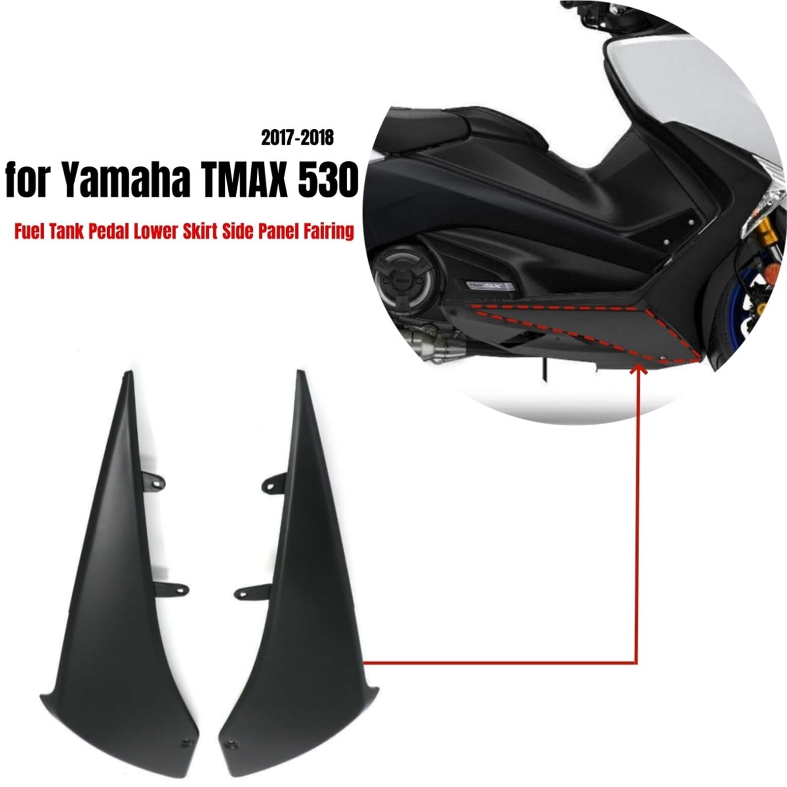 Fit Für Yamaha TMAX 530 2017-2019 Tmax560 2020 2021 Motorrad Zubehör Kraftstoff Tank Pedal Unteren Rock Seite Panel Kühlerseitenabdeckung