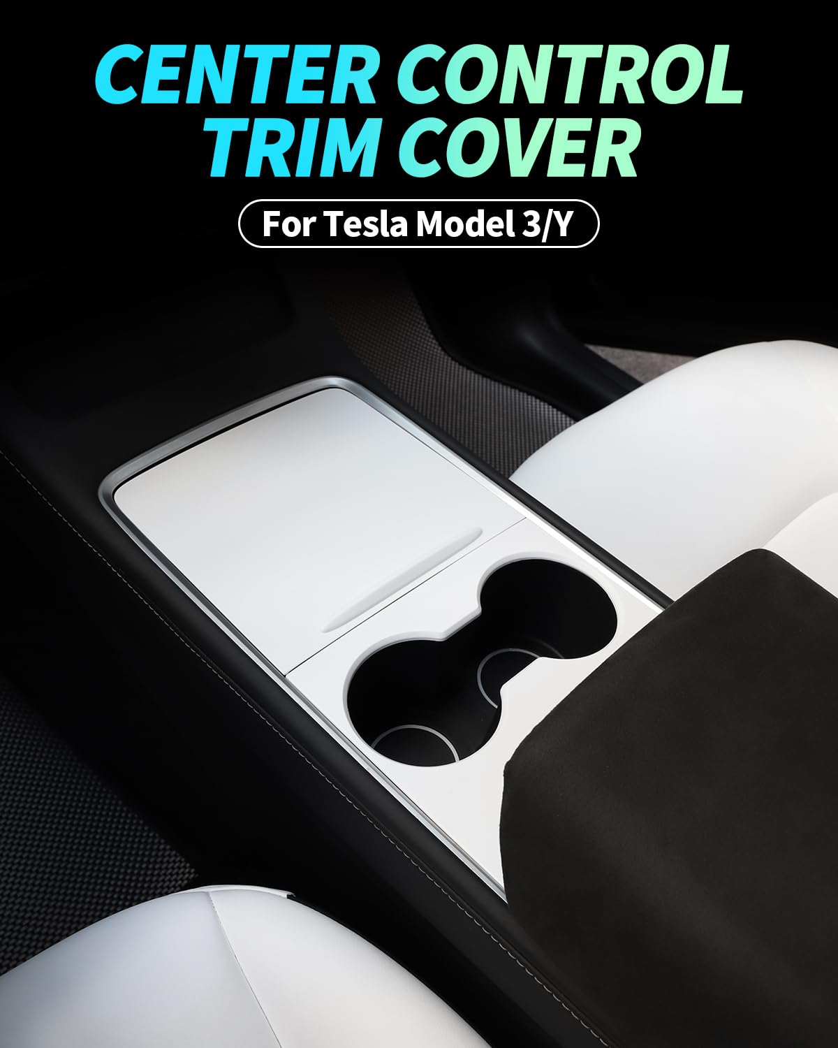 Couvercle Console Centrale Fibre Carbone Mat Pour Tesla Model 3/Y | Compatible 2017-2025