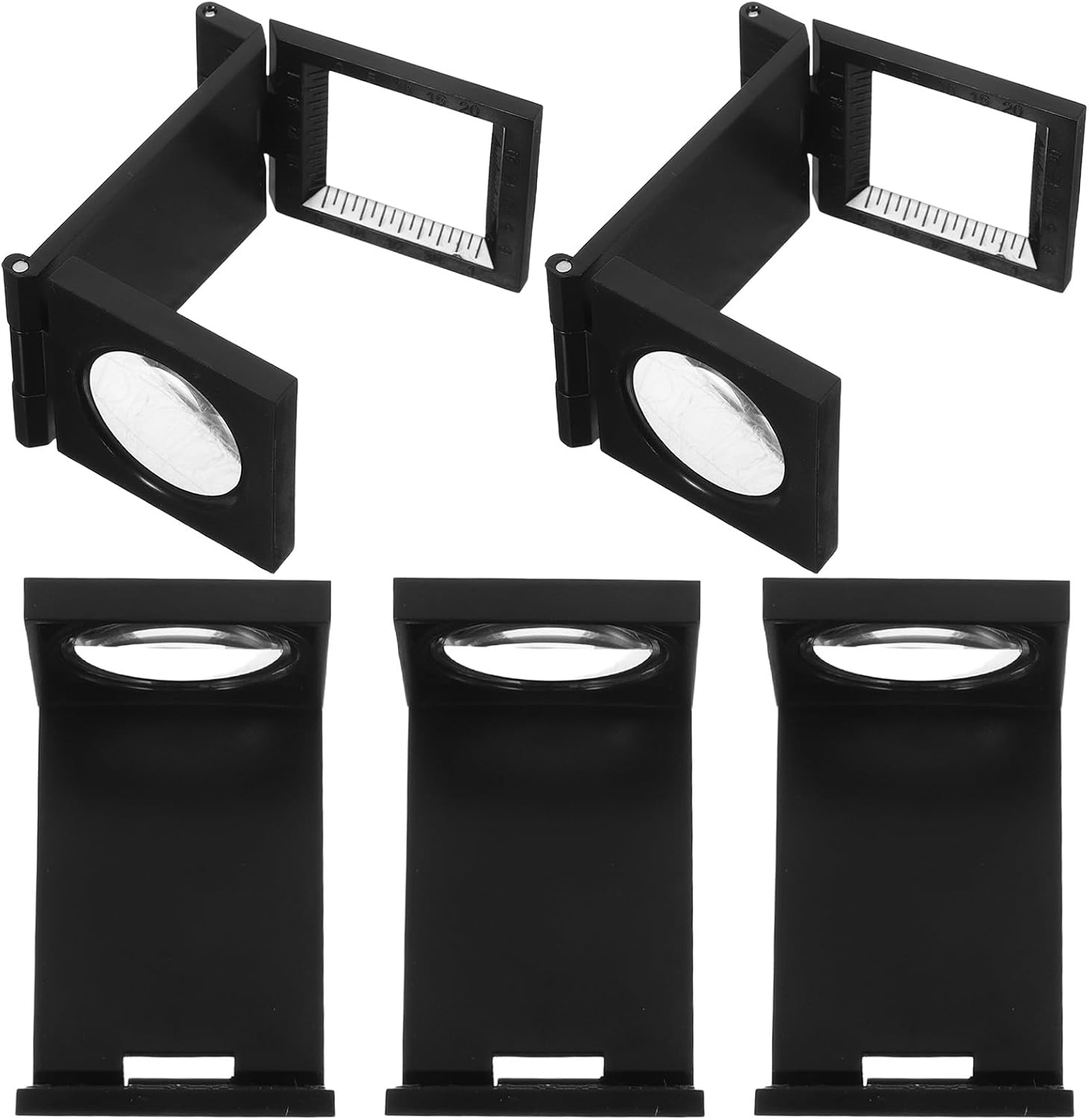 5pcs Folding Magnifying Glasses 8X 27mm Plastic Pocket Loupe Set for Jewelry Textile Inspection Handheld Loupe Magnifier for Crafts Hobby and Reading