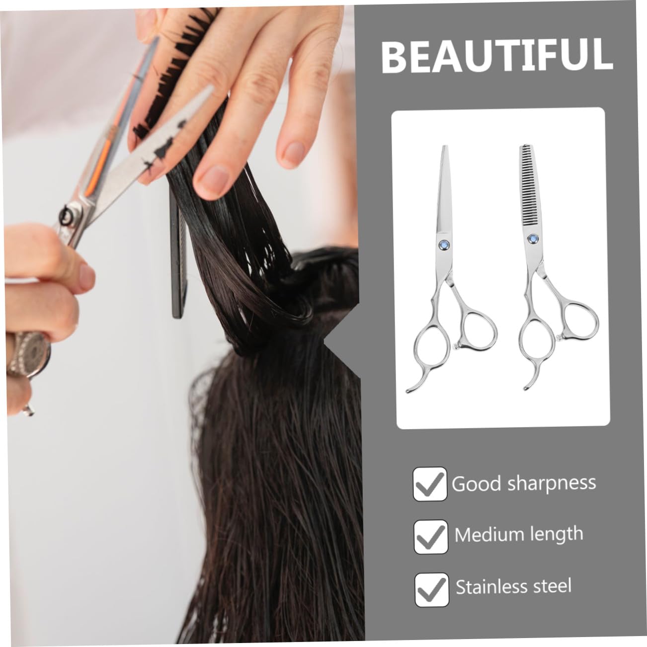 Mikinona 2pièces Ciseaux De Coiffure Lefty Pour Gaucher Lot De Ciseaux Acier Inoxydable Coupe Et Effilage Confort Pour Salon Et Utilisation à Domicile