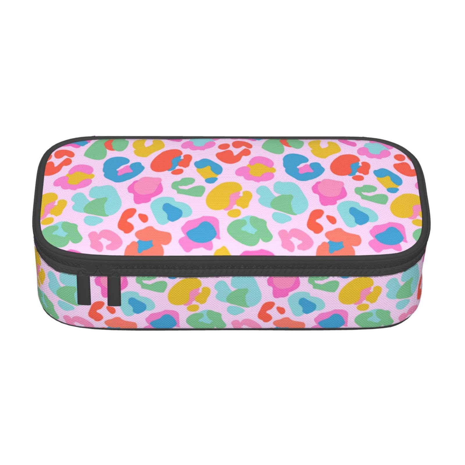 GardEssere Colorful Leopard Large Pencil Case Aesthetic Big Capacity Cute Pencil Box Pouch with Zipper Pencil Case for Girls Boys Kids Cosmetic Bag for Women for School Office Pink - Image 3
