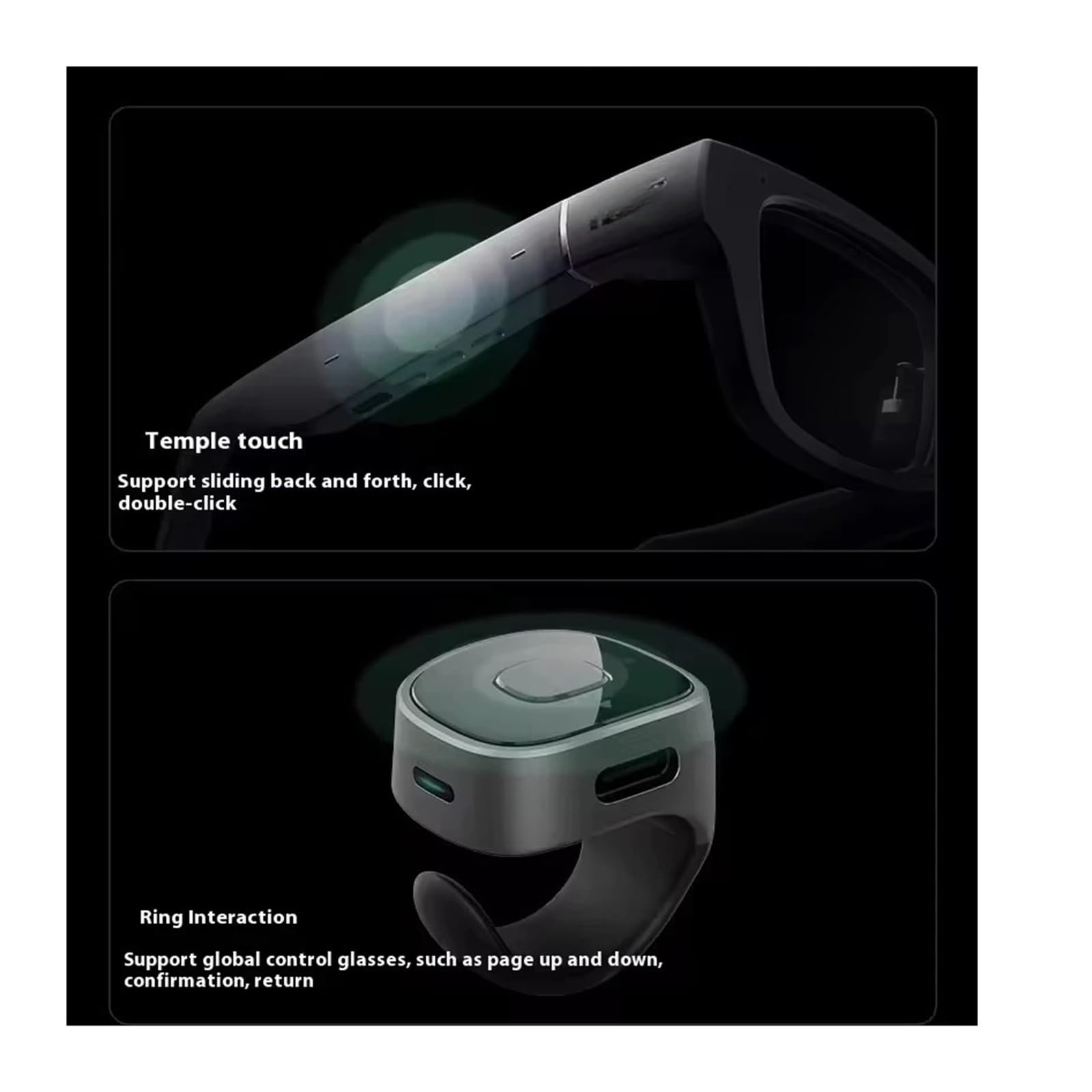 Gafas Inteligentes GO2 Translation AR con traducción en Tiempo Real, compatibles con 40 Idiomas. Inalámbricas con Bluetooth for comandos de Voz en Viajes.