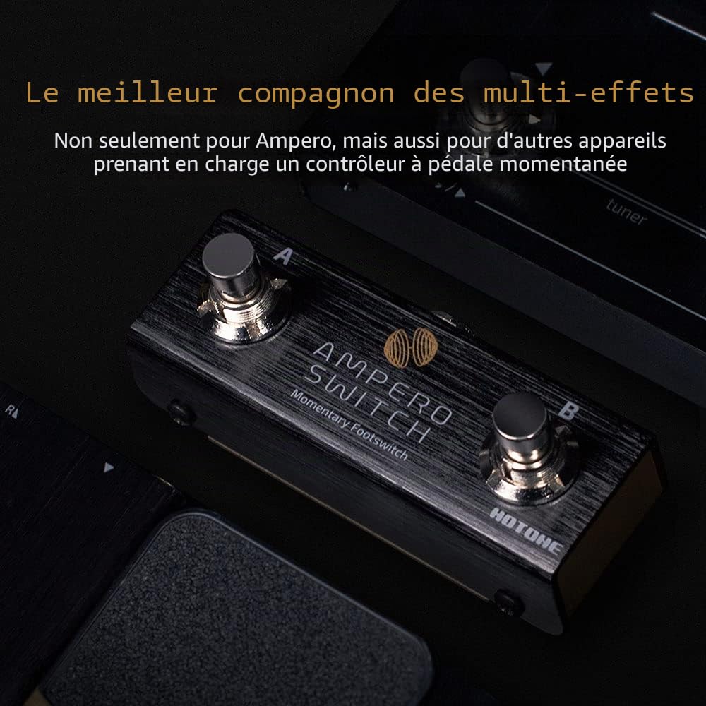 Hotone Pédale double pédale momentanée à 2 voies Interrupteur à pied Ampero Switch 6,35 mm