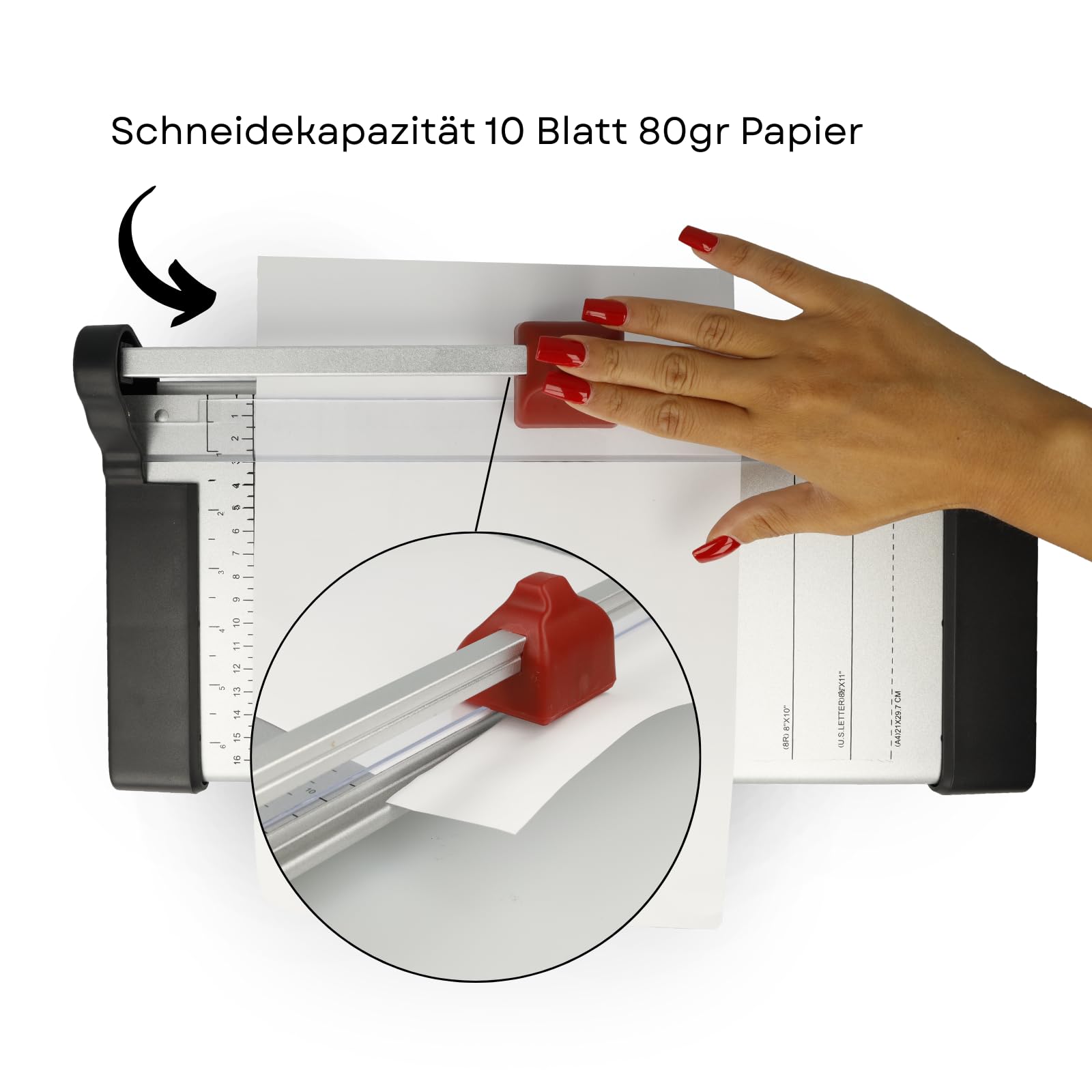 Westcott Taglierina per carta A4 | Taglierina per carta fino a 10 fogli | 30 cm (12") di lunghezza, perfetta per A4 e piccoli formati | E-160000 00