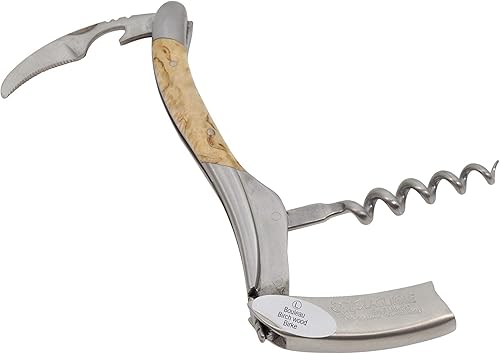 Miniatura 4 de Laguiole En Aubrac Sacacorchos de camarero sommelier, mango de madera de abedul, abridor de vino con cortador de papel de aluminio y abridor de