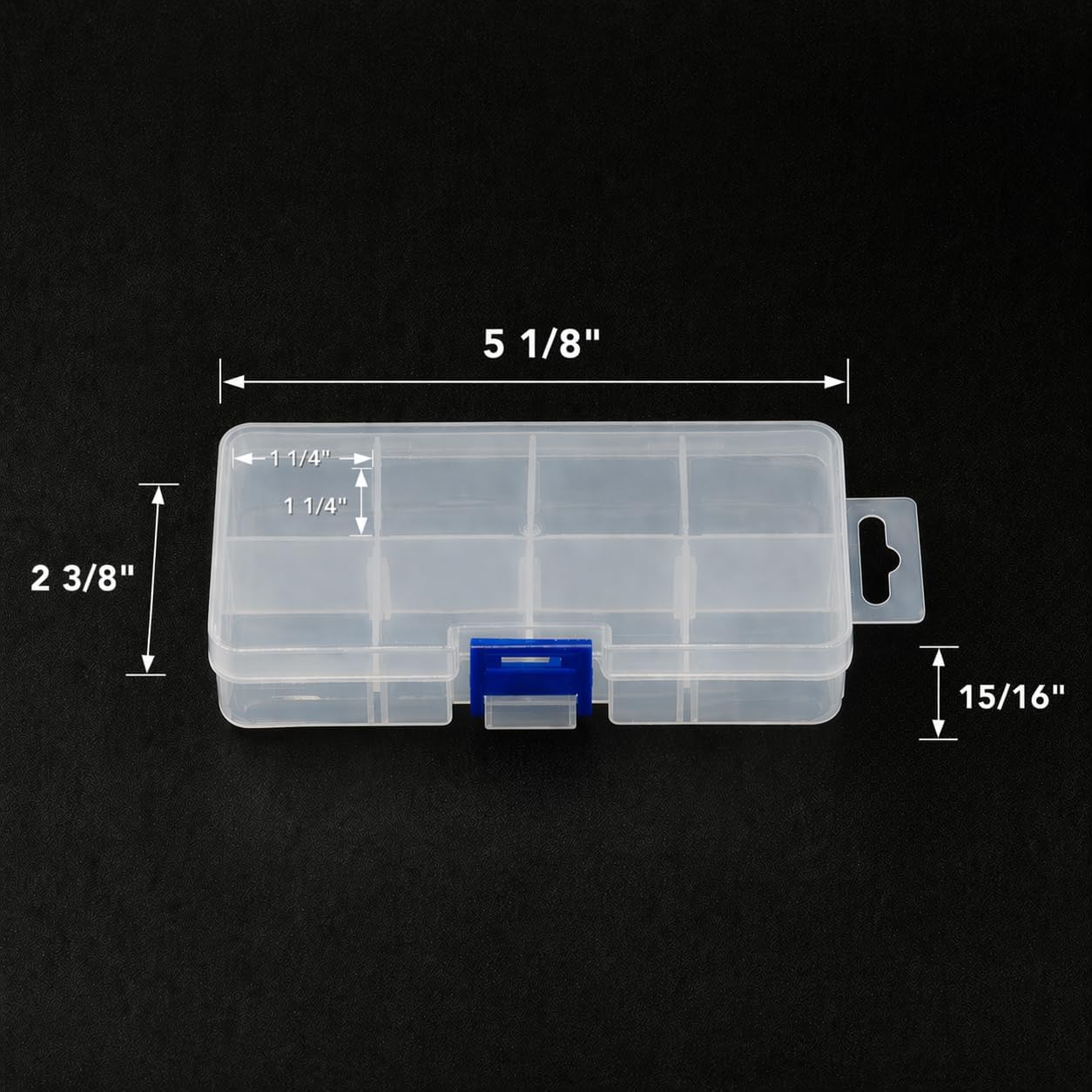 ELEMENT 115 25-Pack Small Plastic Storage Box Case Container with 8 Grid Dividers 2.45" x 5.2" x .97" for Beads, Tackle Box, Fishing Hooks, Bobs, Buttons, Jewelry Grid Size: 1.25" x 1.2" Party Favors