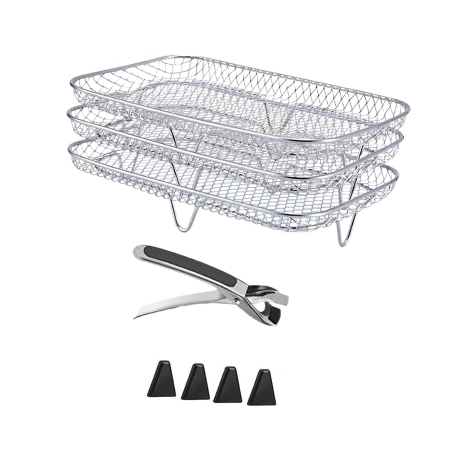 Rejilla para Freidora de Aire Accesorios para Freidora de Aire Cesta para Hornear Bandeja Multiusos para Horno Parrilla Repuesto para Freidora, rectángulo