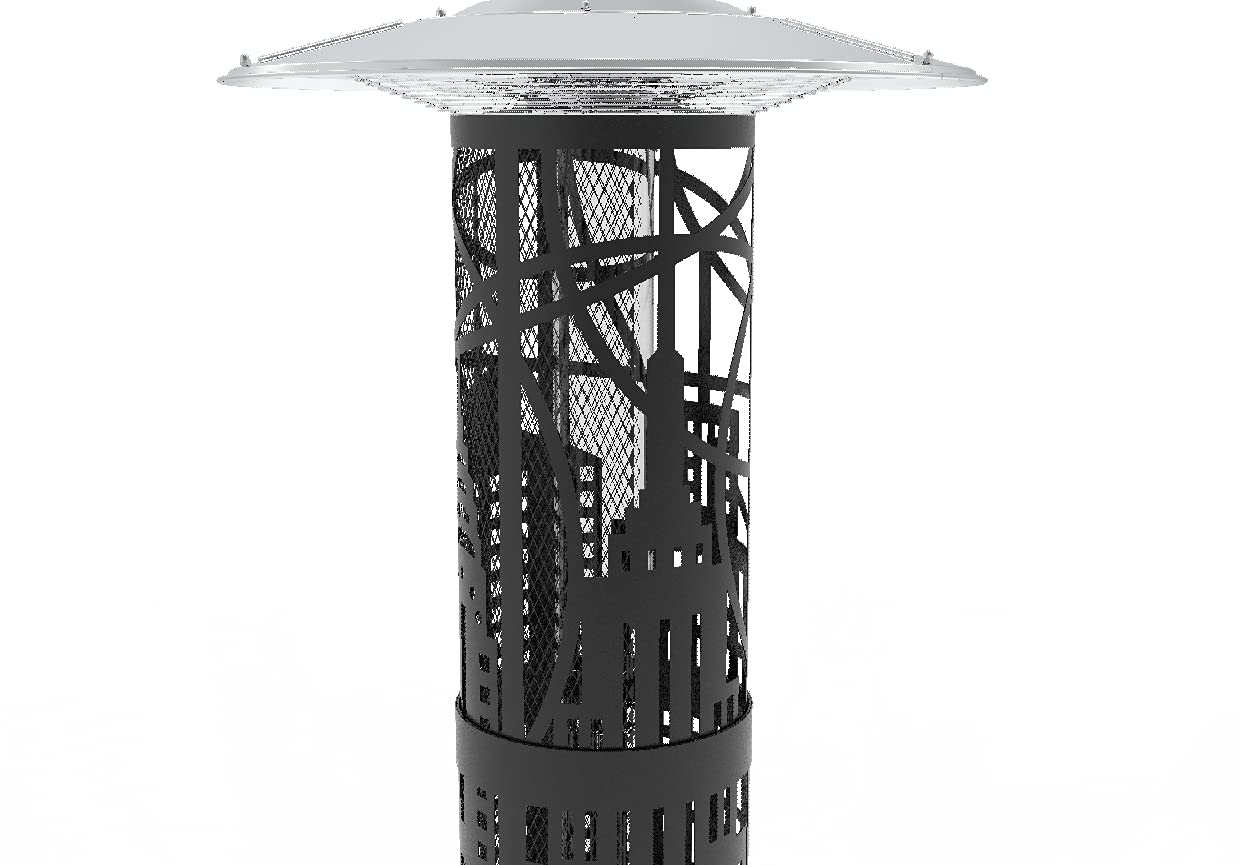 APANA Gasheizer 11,5 kW Bellamente Design New York - praktischer Gasheizstrahler für Terrasse, Garten und Balkon mit Umkippsicherung & Abschaltautomatik schwarz Pantone 7C