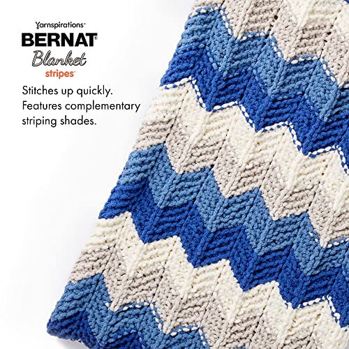 Image of Bernat Blanket Stripes Gray Matters Yarn - 2 Pack of 300g /10.5oz - Polyester - 6 Super Bulky - 220 Yards - Knitting, Crocheting & Crafts, Chunky Chenille Yarn