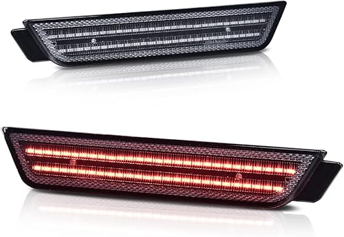G-PLUS Par de luces LED de marcador lateral para guardabarros traseros, lentes ahumados compatibles con Chevy Camaro LS  LT  SS  Z28  ZL1 2010-2015